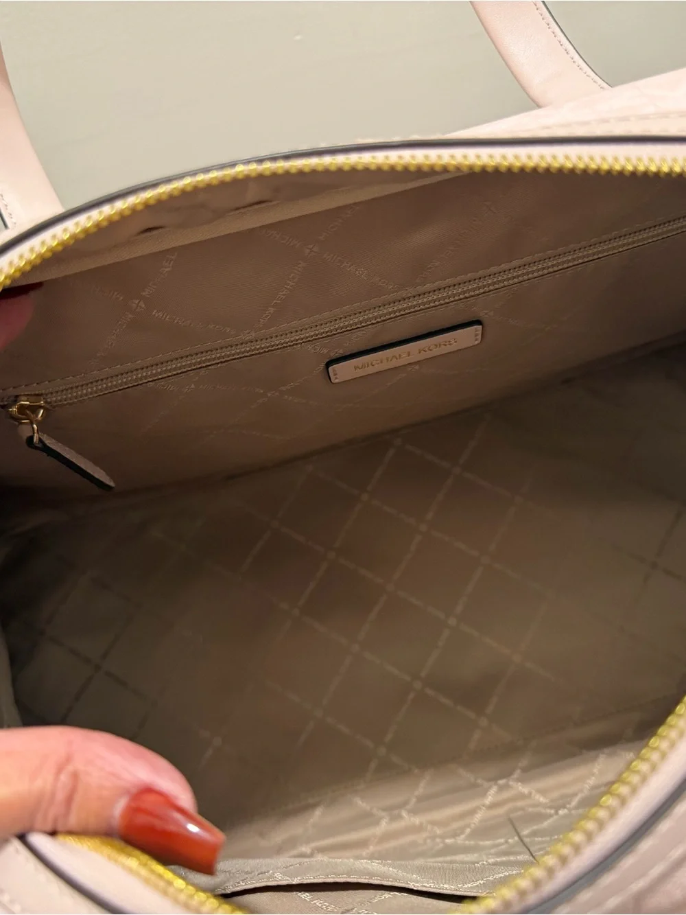 Michael Kors Light Pink Leather Backpack and Tote Set